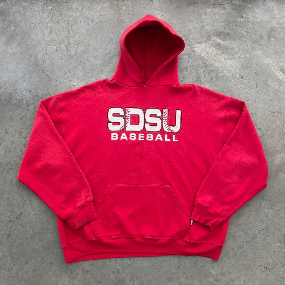 Vintage SDSU Baseball Red Russell Hoodie